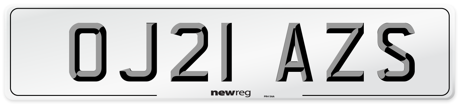 OJ21 AZS Number Plate from New Reg